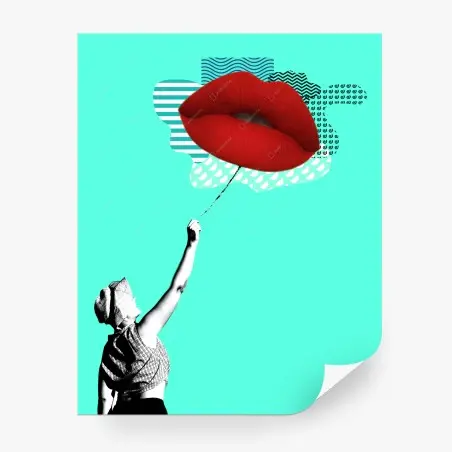 Fototapeta kolaż czerwone usta pop – Wallissimo®