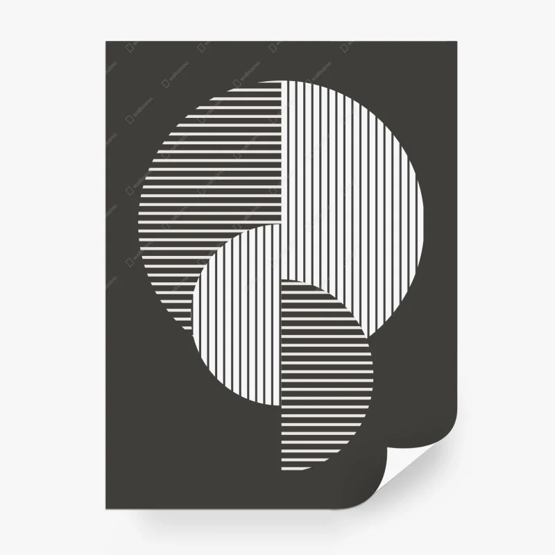 Fototapeta splatające się geometryczne koła w monochromie