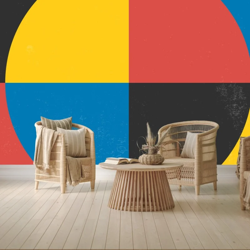 Fototapeta geometryczne koło w kolorach podstawowych