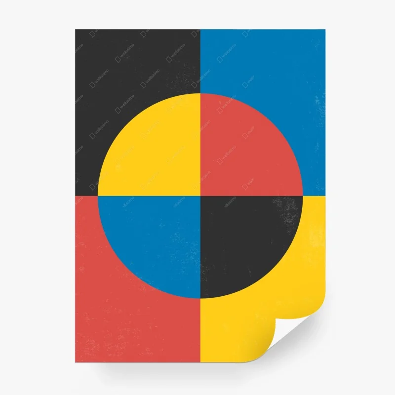 Fototapeta geometryczne koło w kolorach podstawowych