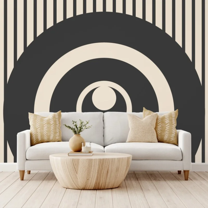 Fototapeta minimalna kompozycja geometryczna w beżu i czerni