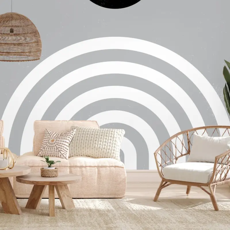 Fototapeta minimalistyczne geometryczne łuki ze słońcem