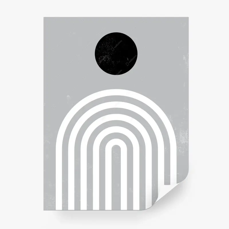 Fototapeta minimalistyczne geometryczne łuki ze słońcem