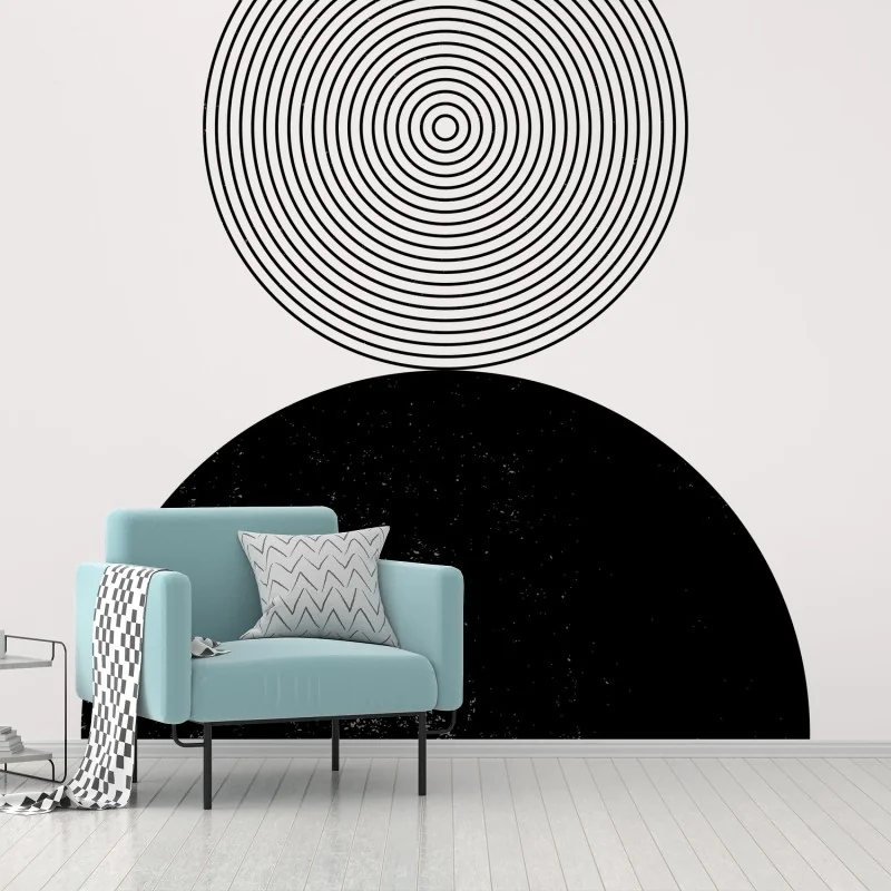 Fototapeta minimalistyczna kompozycja czarnych kół