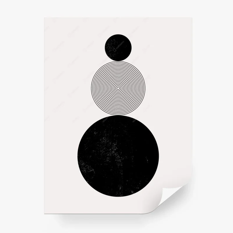 Fototapeta minimalistyczna kompozycja czarnych kół