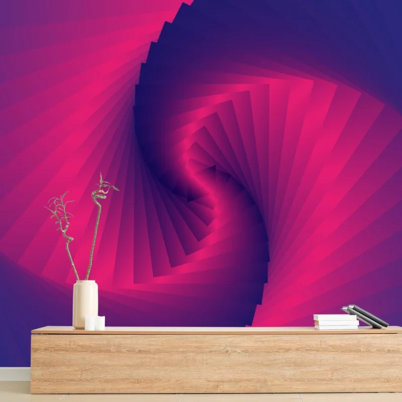 Fototapeta magenta spiralna kompozycja geometryczna