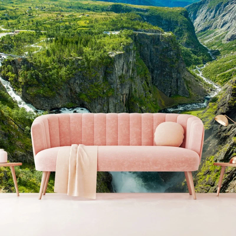 Fototapeta Vøringsfossen panorama wodospadu, Norwegia