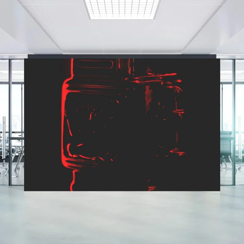 Fototapeta czerwona sylwetka robota