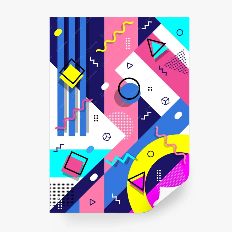 Fototapeta odważny geometryczny wzór retro