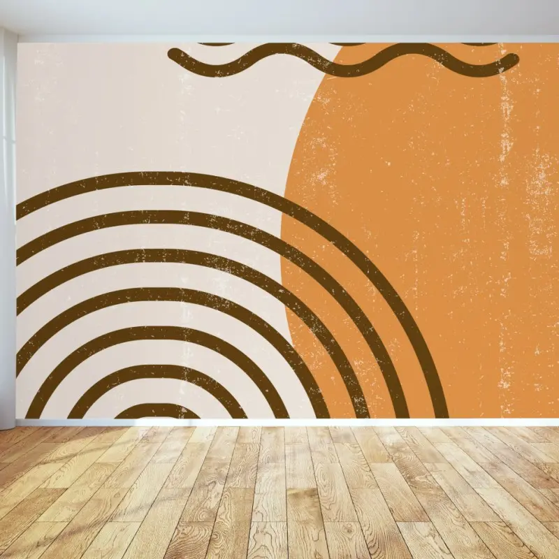 Fototapeta boho geometryczna abstrakcja słońca i tęczy