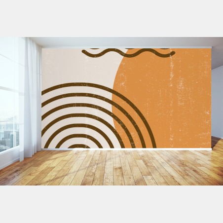 Fototapeta boho geometryczna abstrakcja słońca i tęczy – Wallissimo®
