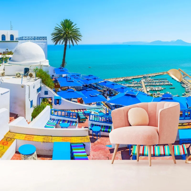 Fototapeta słoneczny taras w Sidi Bou Said