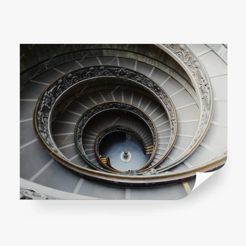 Fototapeta ozdobne spiralne schody widok z góry