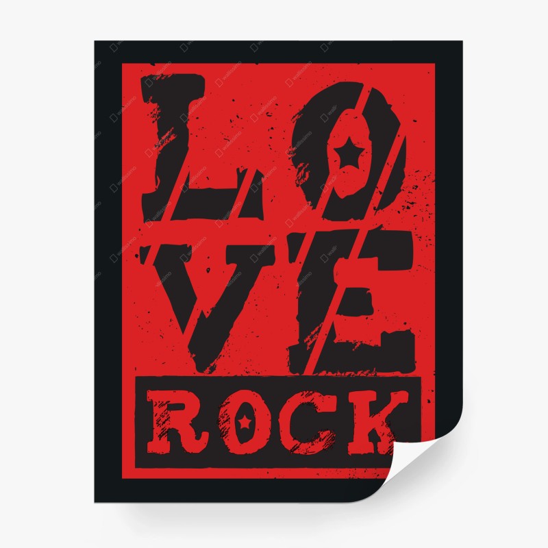 Fototapeta plakat love rock