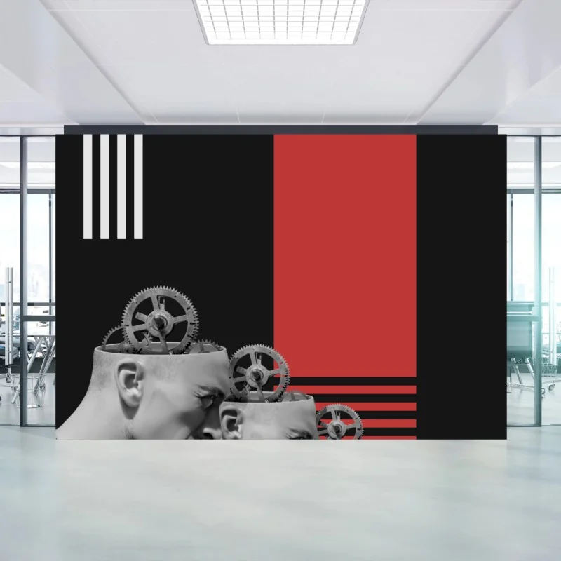 Fototapeta mechaniczne umysły w czerwieni