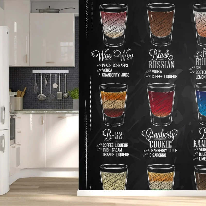 Fototapeta kredowe menu shotów w stylu vintage