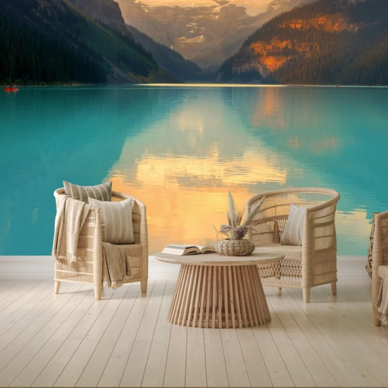 Fototapeta wschód słońca nad Lake Louise, Banff