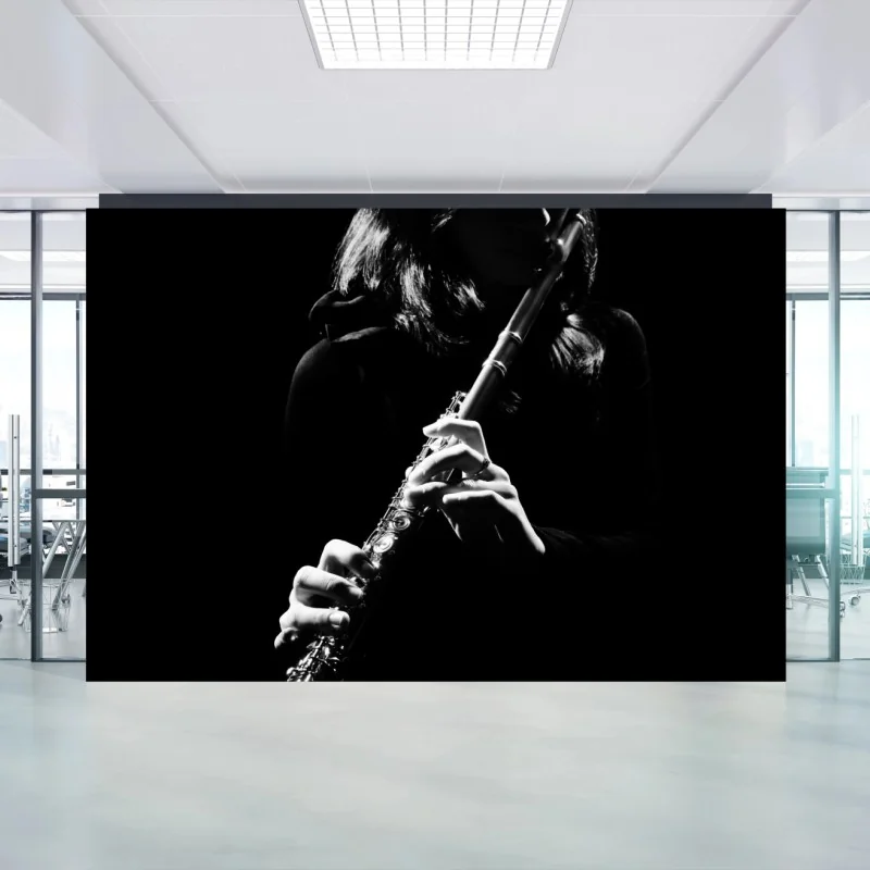 Fototapeta elegancka sylwetka flecistki