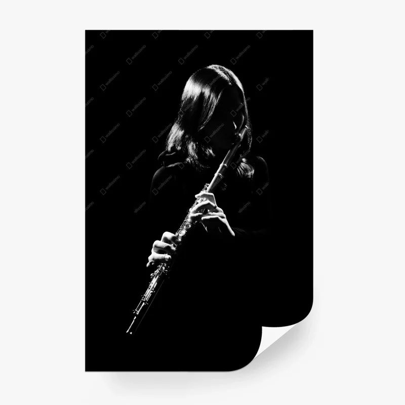 Fototapeta elegancka sylwetka flecistki