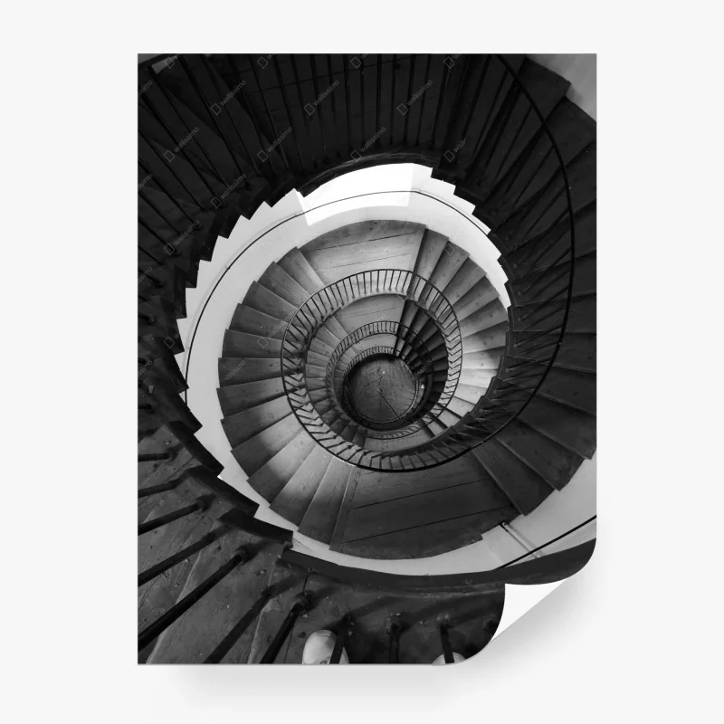 Fototapeta monochromatyczne schody spiralne