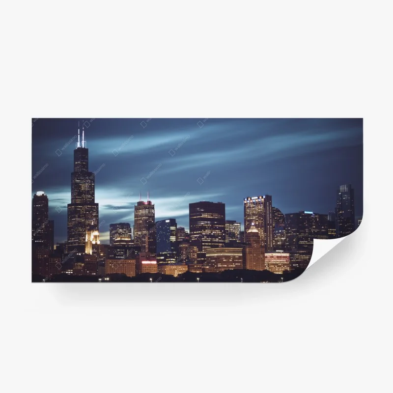 Fototapeta panorama Chicago nocą