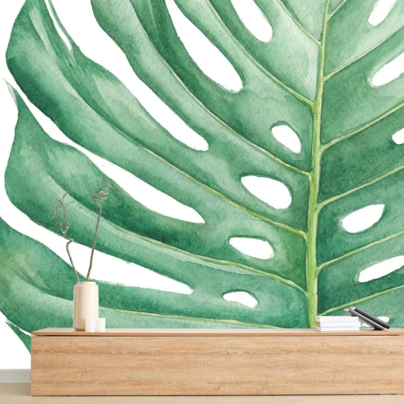 Fototapeta tropikalny liść monstera w akwareli