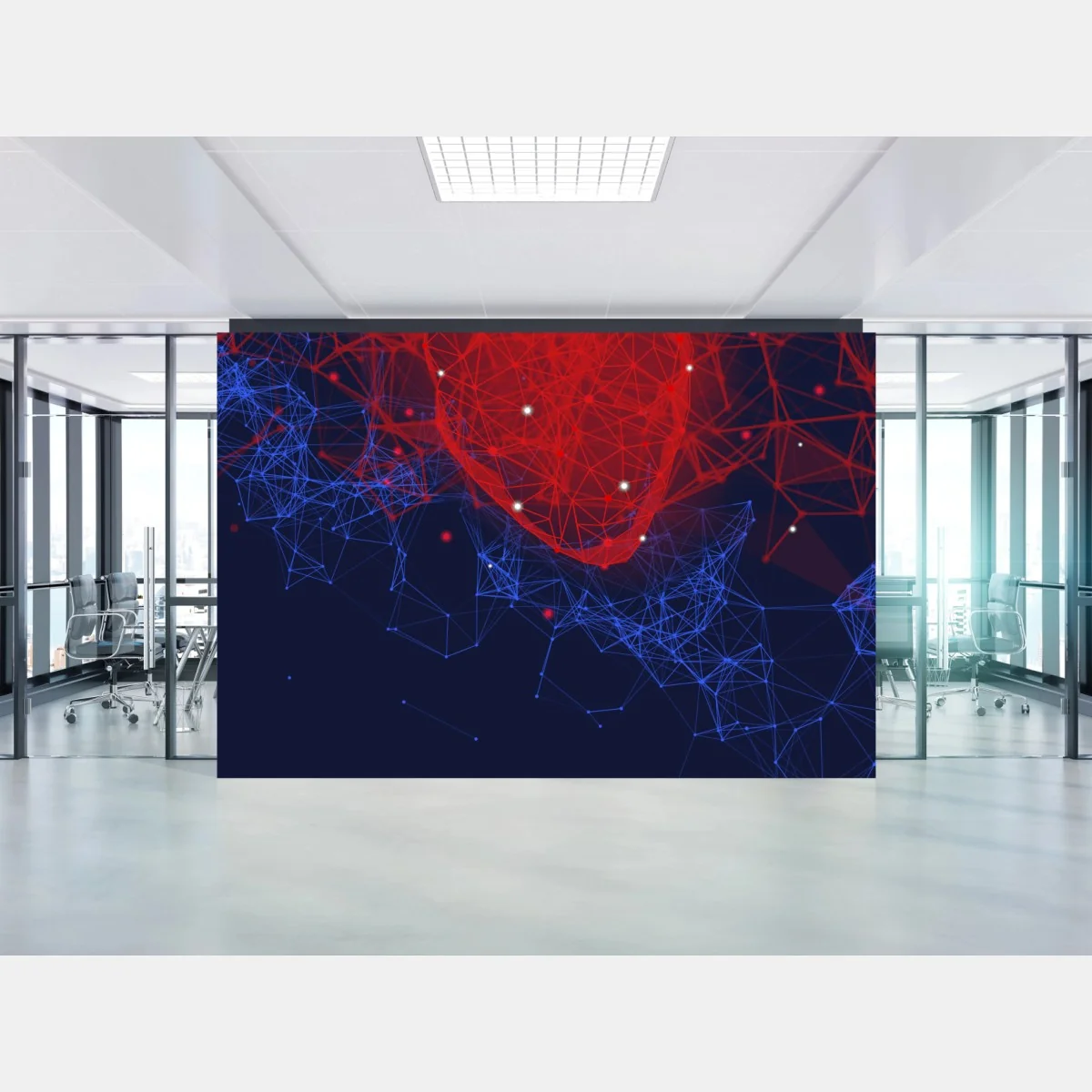 Fototapeta czerwone geometryczne serce w sieci – Wallissimo® Fototapeta czerwone geometryczne serce w sieci – Wallissimo®
