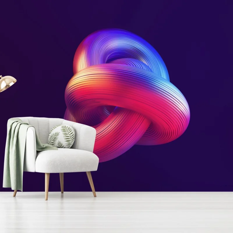 Fototapeta żywy węzeł 3d w odcieniach gradientu