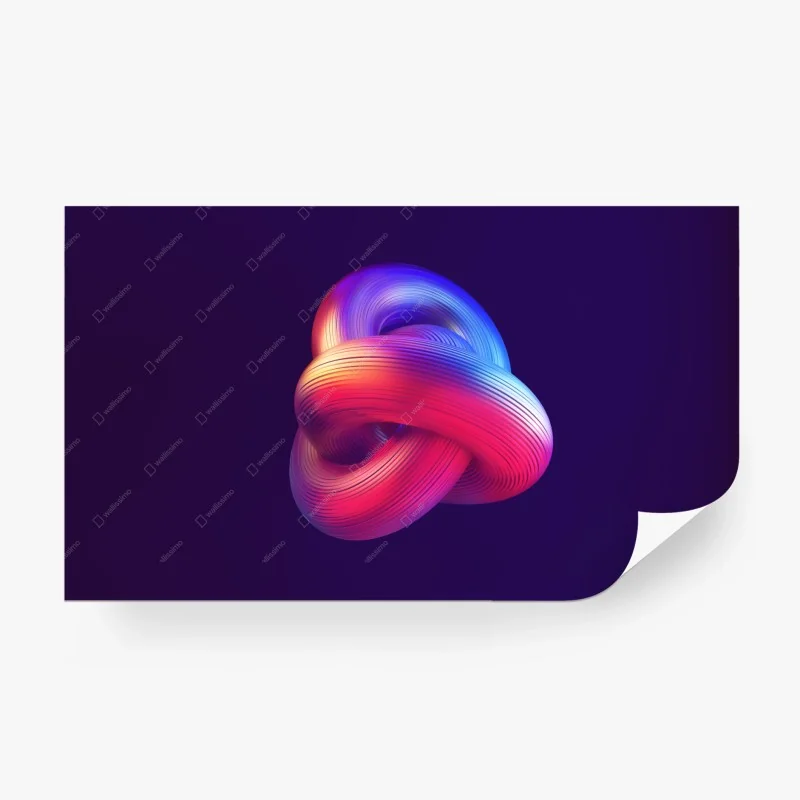 Fototapeta żywy węzeł 3d w odcieniach gradientu