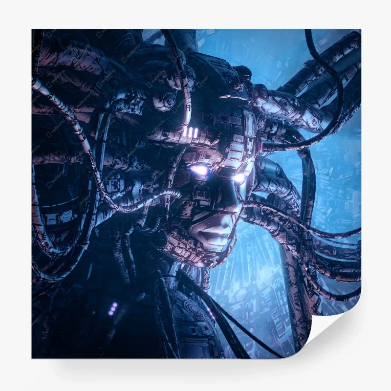 Fototapeta futurystyczny portret cyborga