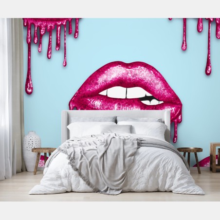 Fototapeta brokatowe kapiące usta w stylu pop art – Wallissimo®