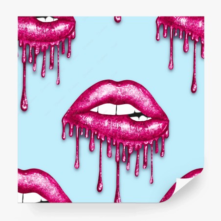 Fototapeta brokatowe kapiące usta w stylu pop art – Wallissimo®