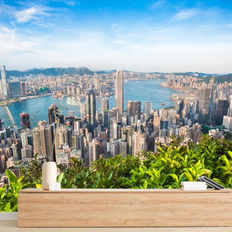 Fototapeta Hongkong panorama z Wzgórza Wiktorii
