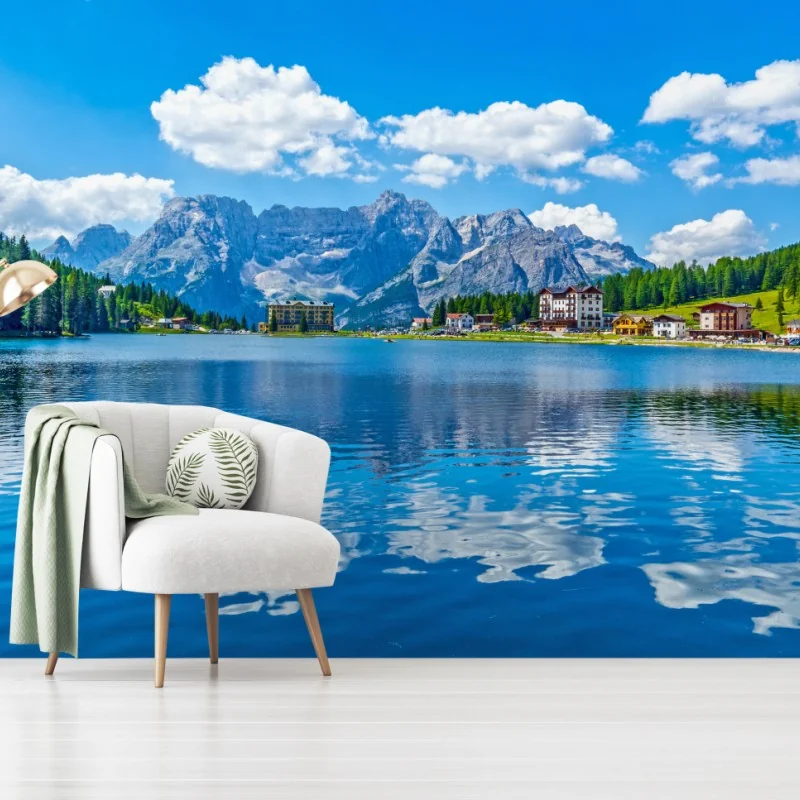 Fototapeta panorama jeziora Misurina w Dolomitach