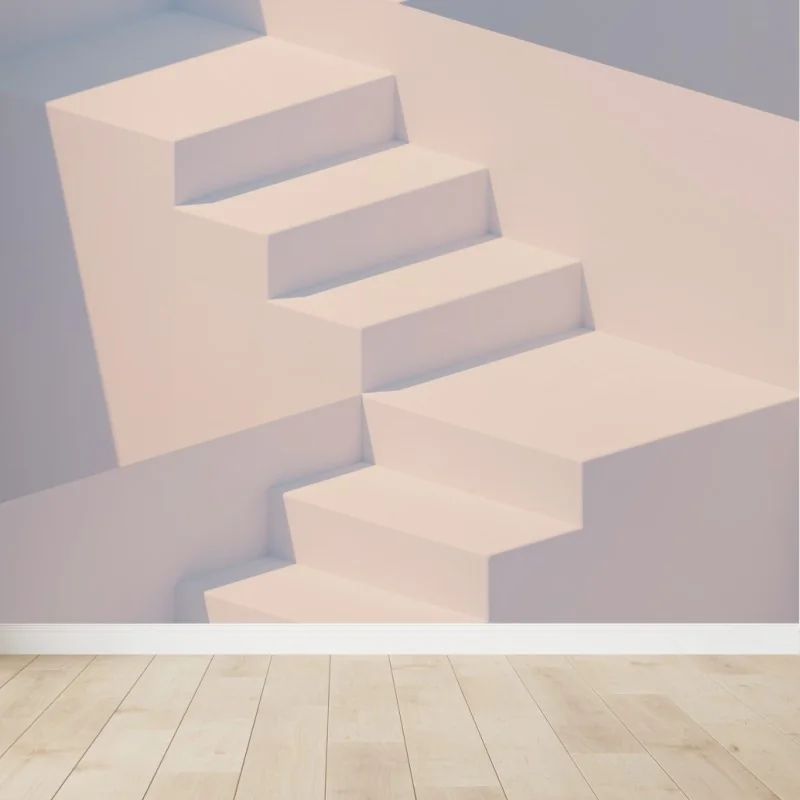 Fototapeta minimalne białe schody 3d