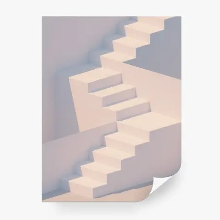 Fototapeta minimalne białe schody 3d – Wallissimo®