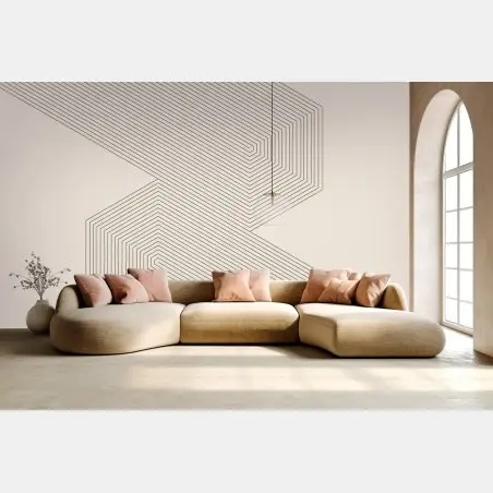 Fototapeta geometryczne linie na beżowym tle – Wallissimo®