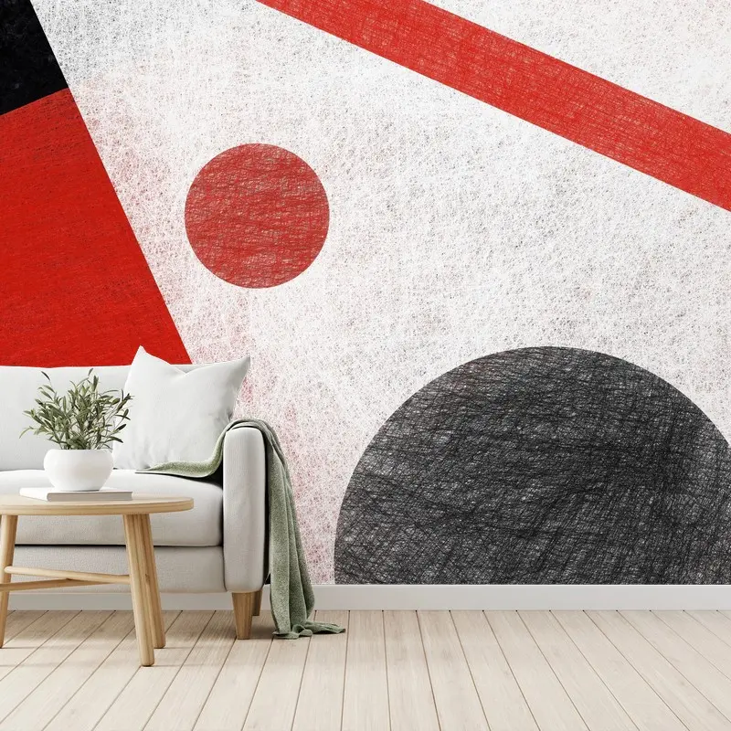 Fototapeta geometryczna abstrakcja w czerwieni i czerni