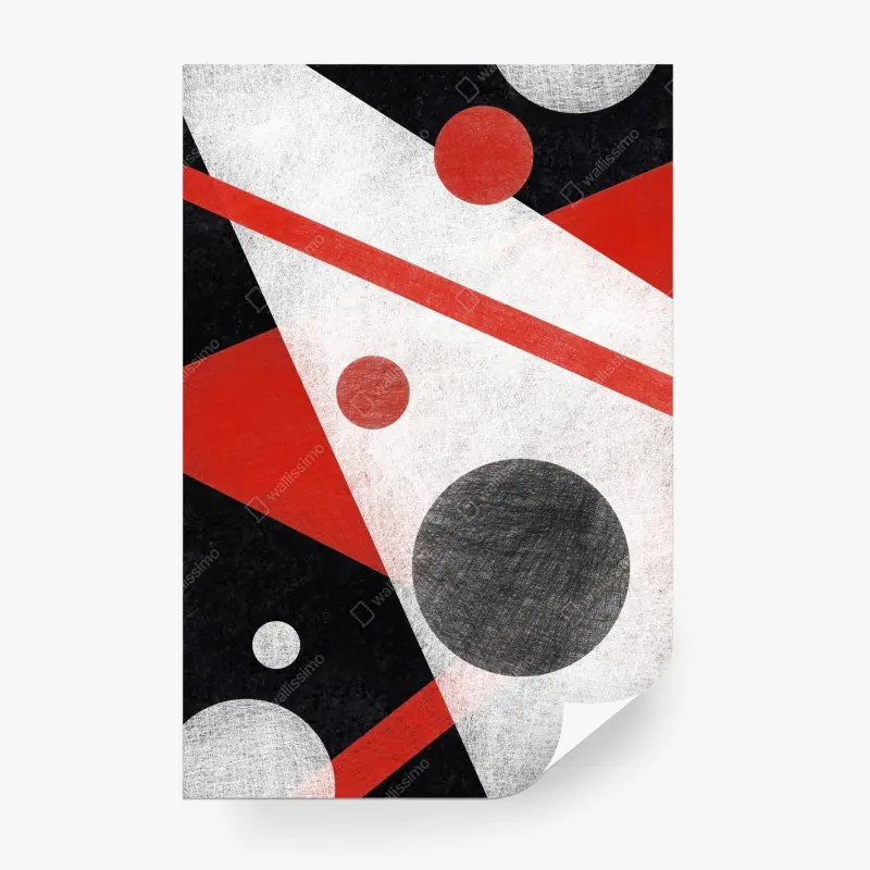 Fototapeta geometryczna abstrakcja w czerwieni i czerni