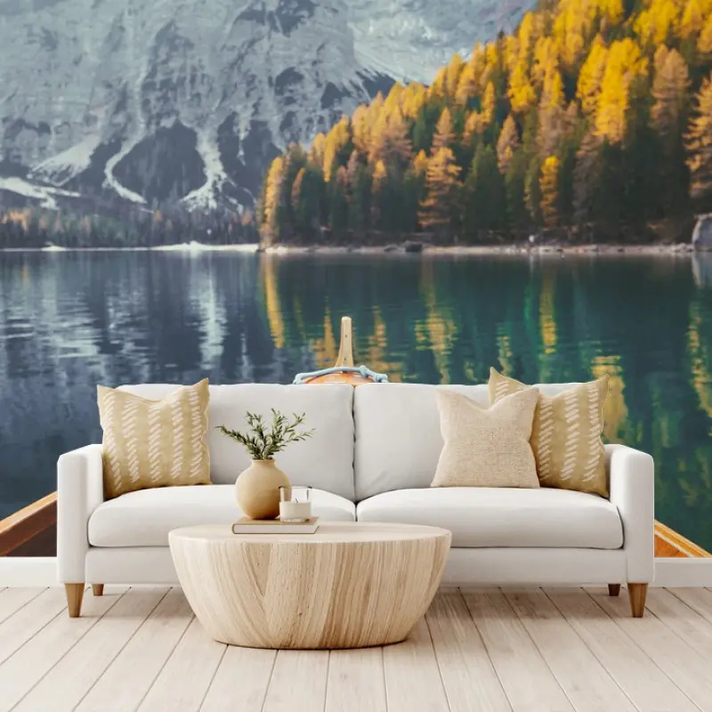 Fototapeta wschód słońca nad Lago di Braies