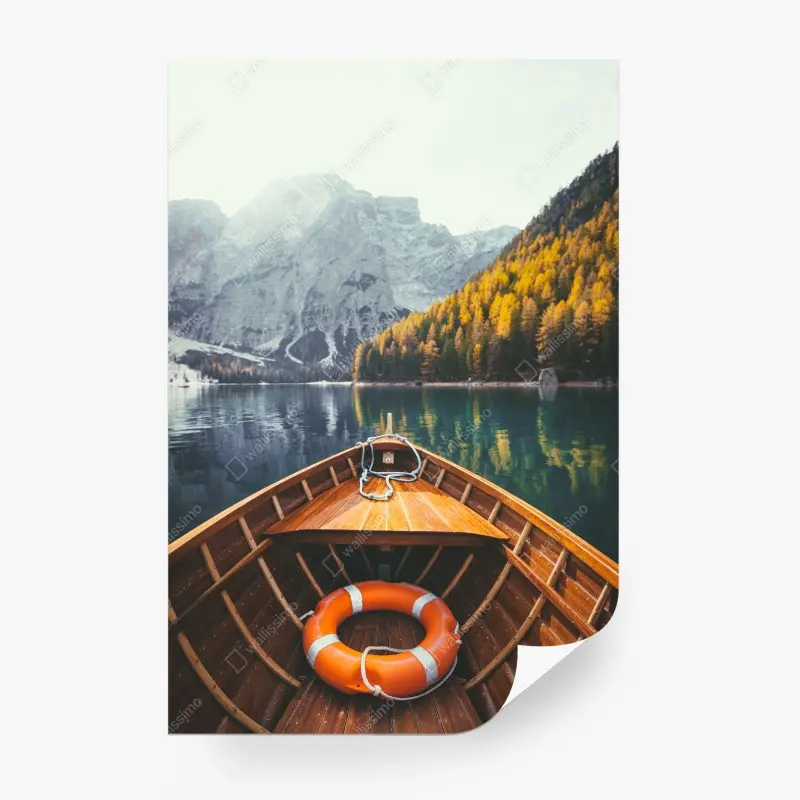 Fototapeta wschód słońca nad Lago di Braies