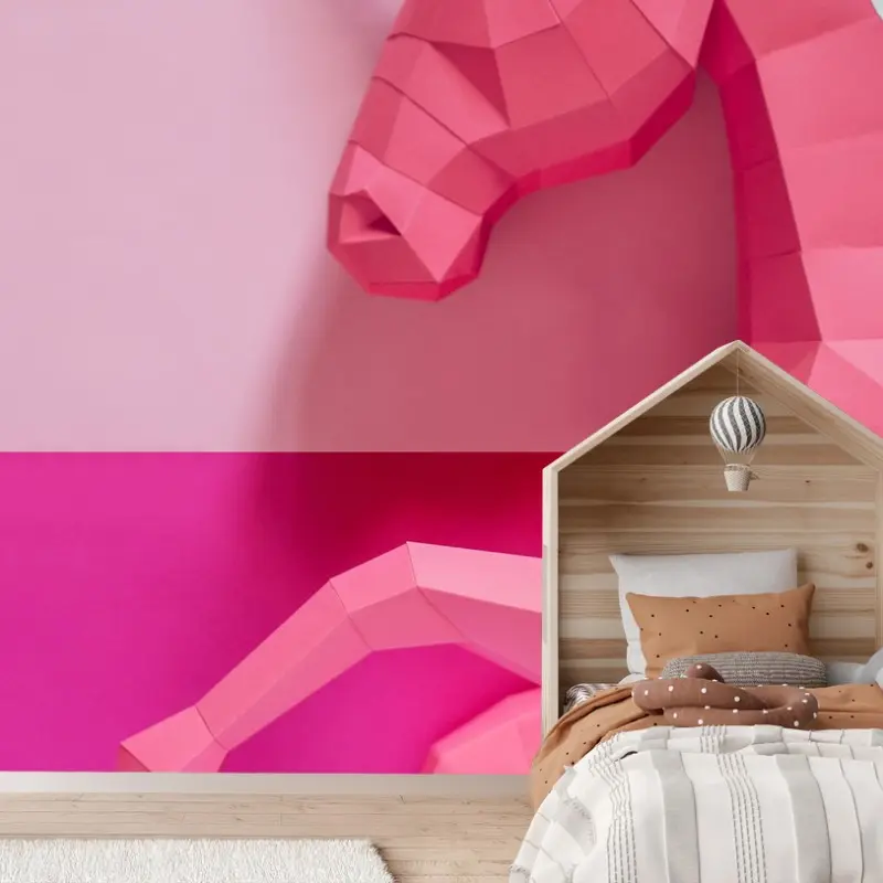 Fototapeta różowy geometryczny jednorożec