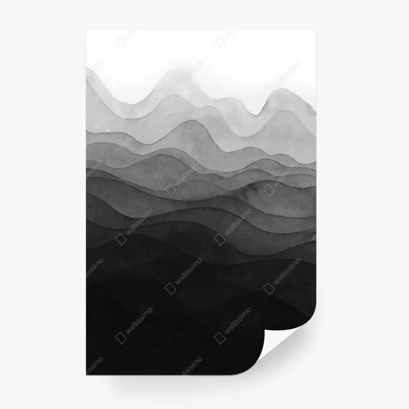 Fototapeta monochromatyczne warstwowe góry