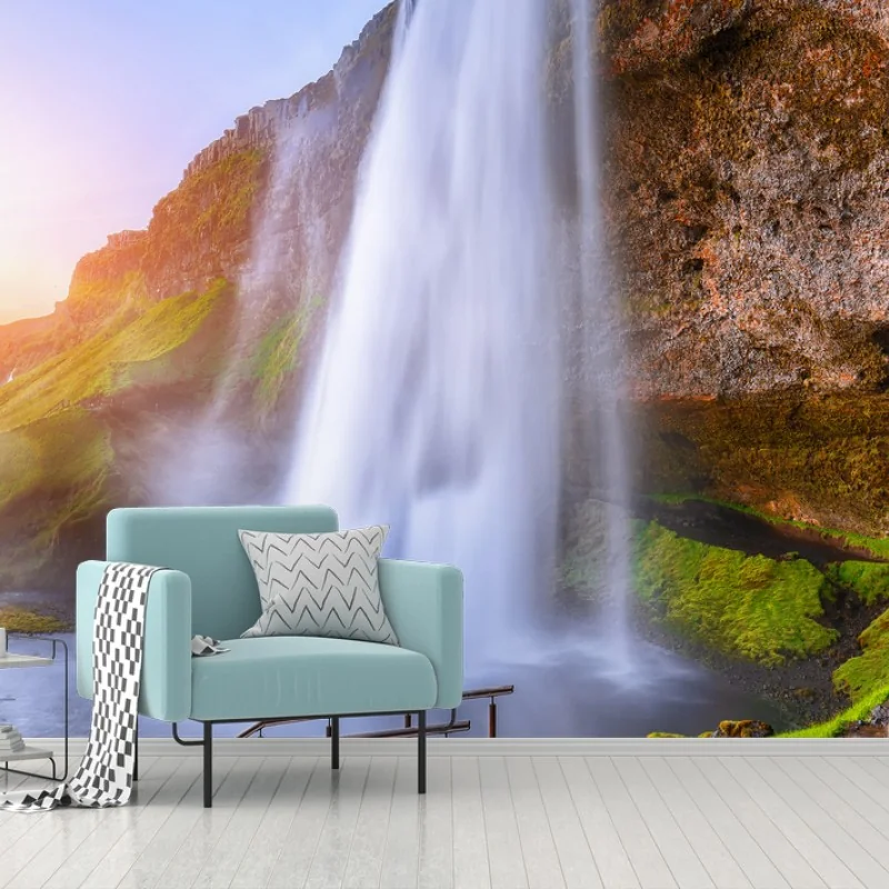 Fototapeta Seljalandsfoss wodospad o zachodzie słońca