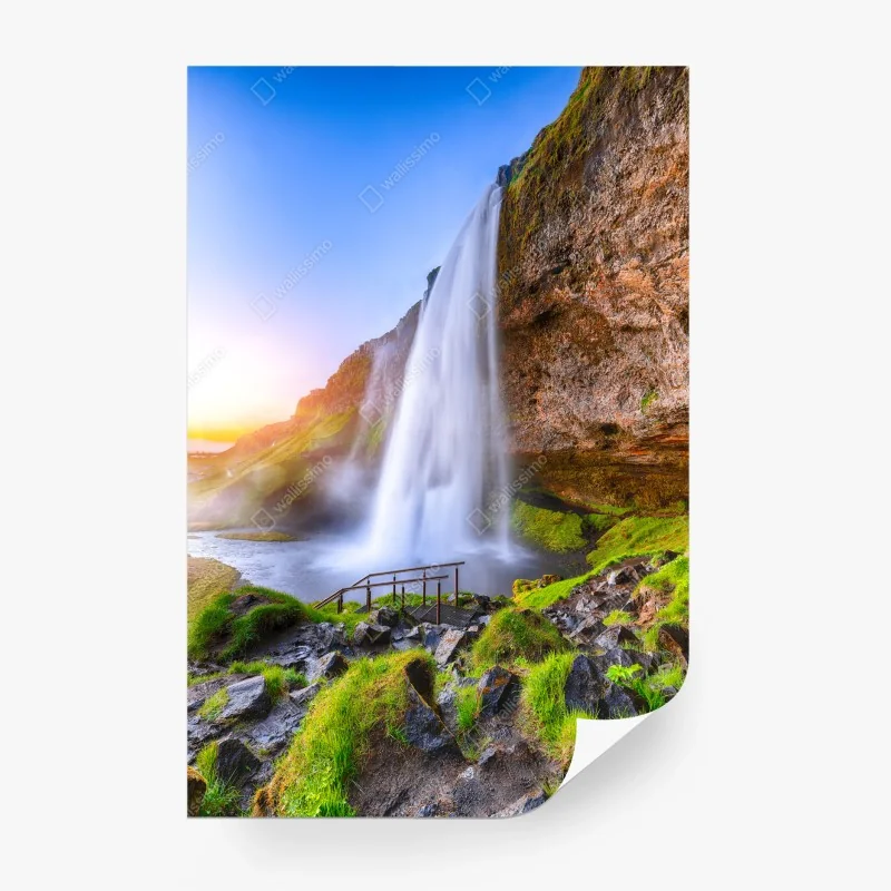 Fototapeta Seljalandsfoss wodospad o zachodzie słońca
