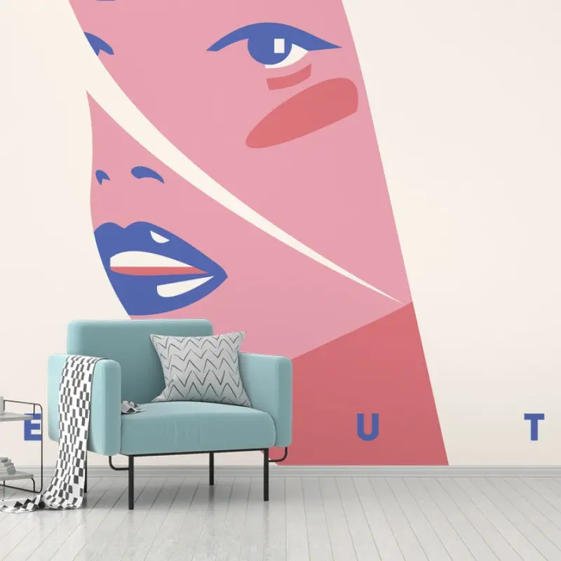 Fototapeta pastelowy pop-artowy portret piękna