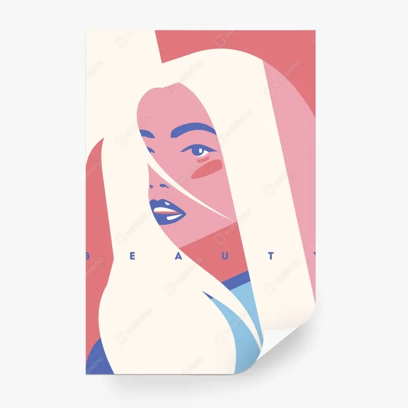 Fototapeta pastelowy pop-artowy portret piękna