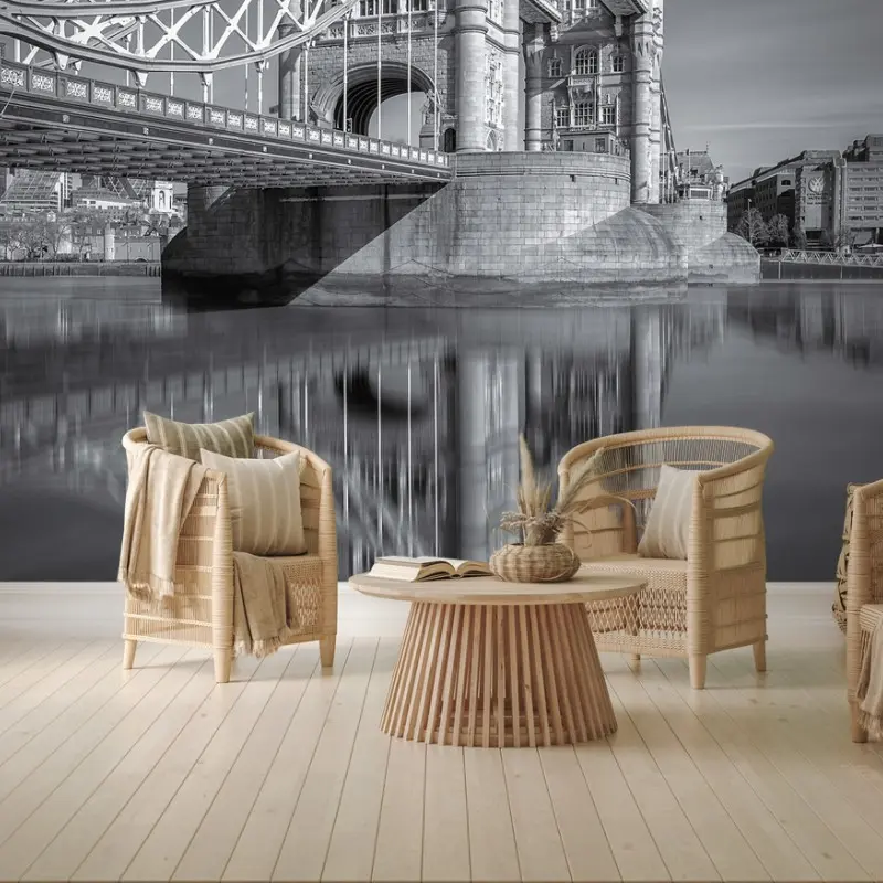 Fototapeta Tower Bridge odbicie w odcieniach szarości