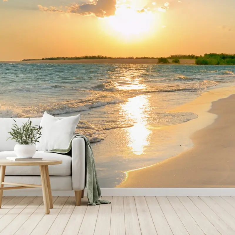 Fototapeta słoneczna plaża o zachodzie słońca