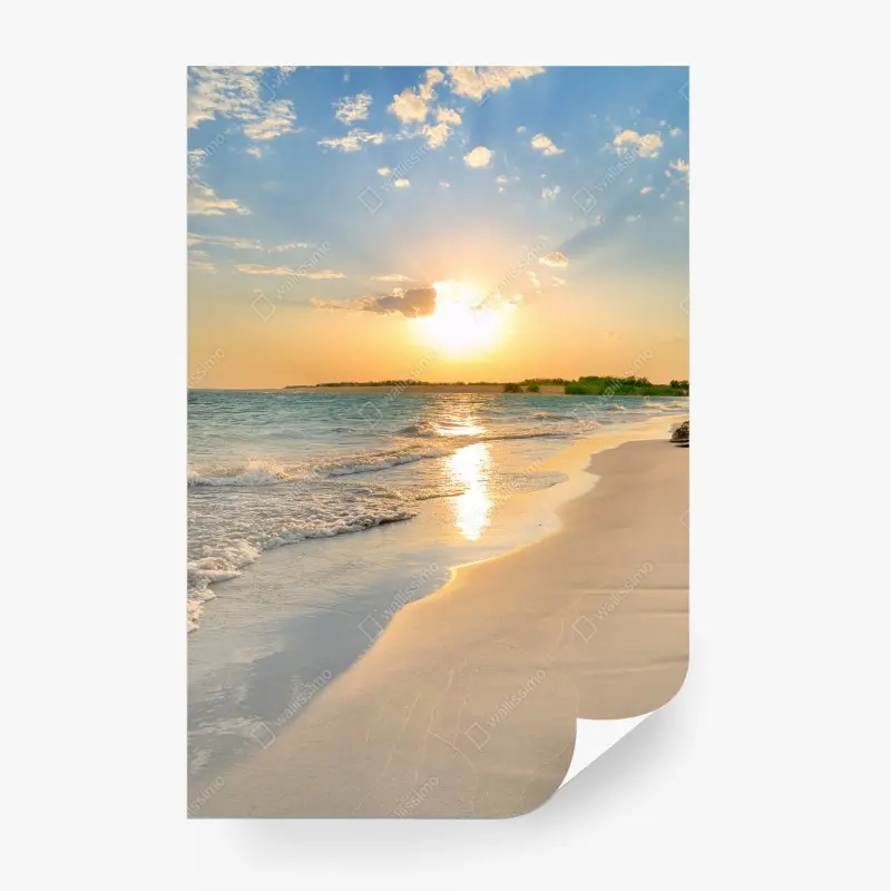 Fototapeta słoneczna plaża o zachodzie słońca